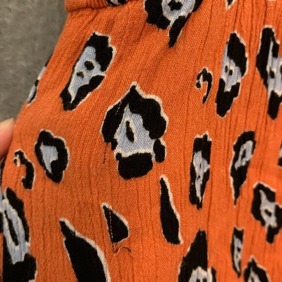 Fantastic Fawn Women Beach Animal Print Crepe Tie Shoulder Wide Leg Jumpsuit L - Picture 11 of 12